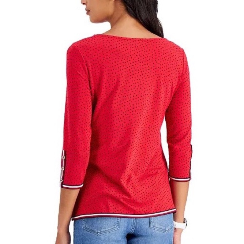 TOMMY HILFIGER DOT PRINT TOP - Picture 3 of 3